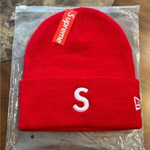 Red Supreme New Era Beanie